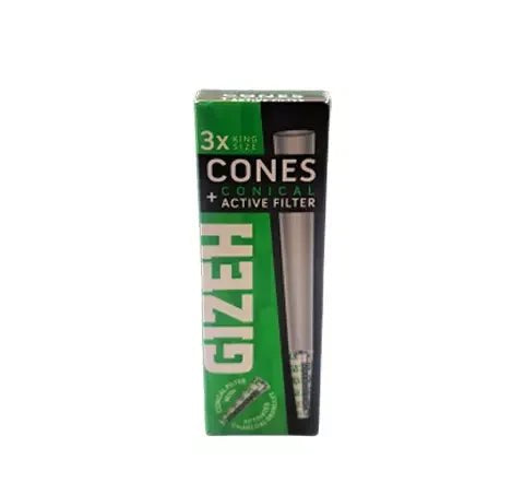 Gizeh 3 Conos Pre-enrolados King Size Black + Filtro Activo - BaePinkPapelillos