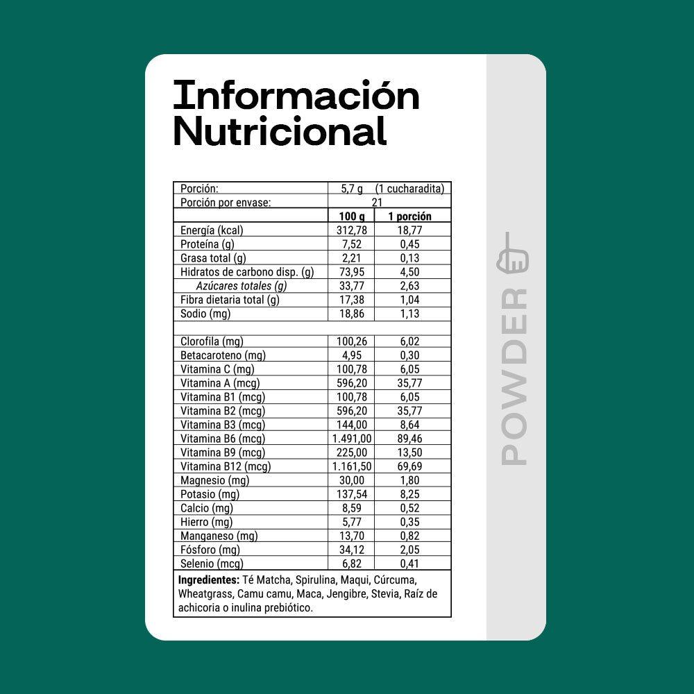 Greens Powder Polvo - 120 g - BaePink