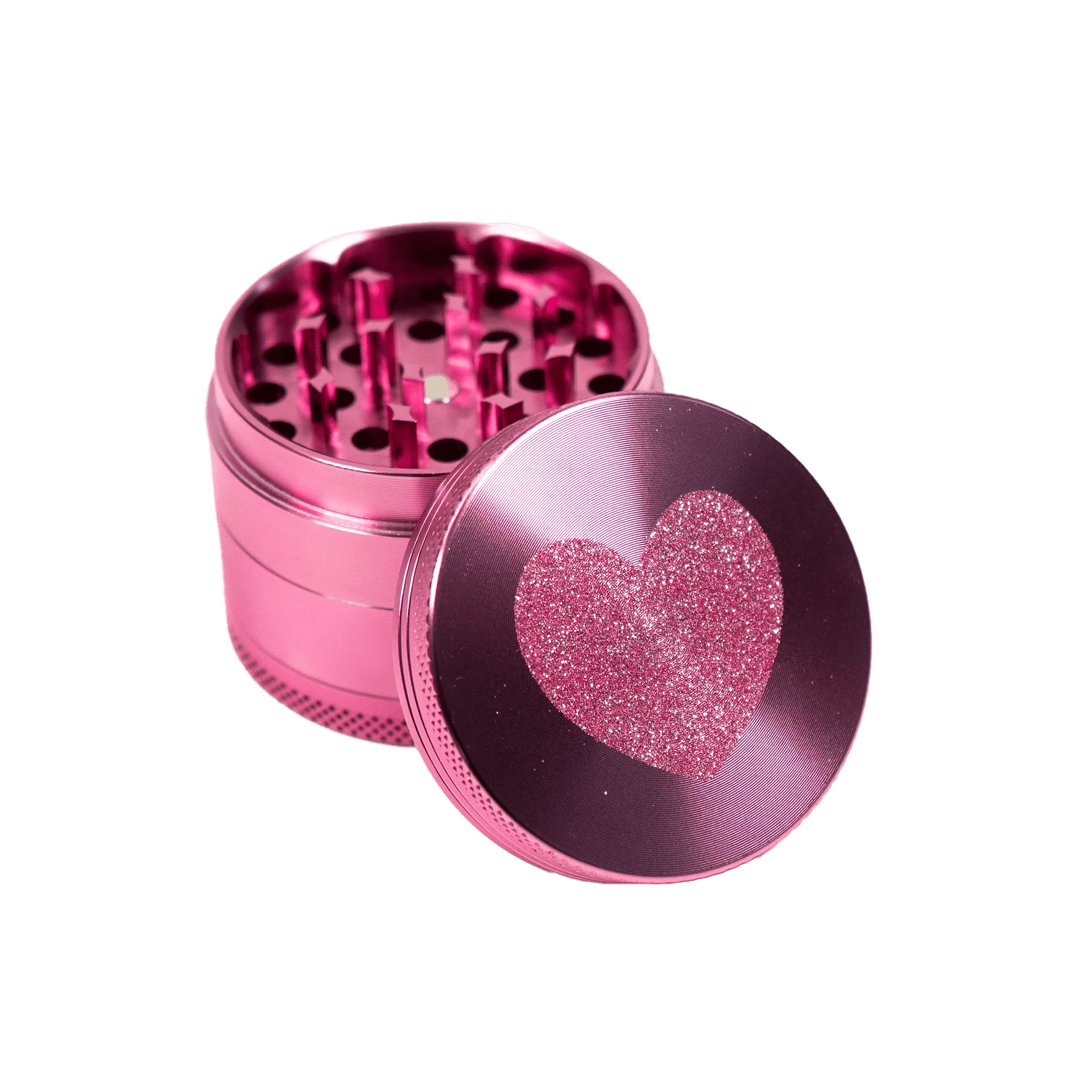 Moledor Aluminio Corazón 50 mm 4 partes - BaePinkMoledor
