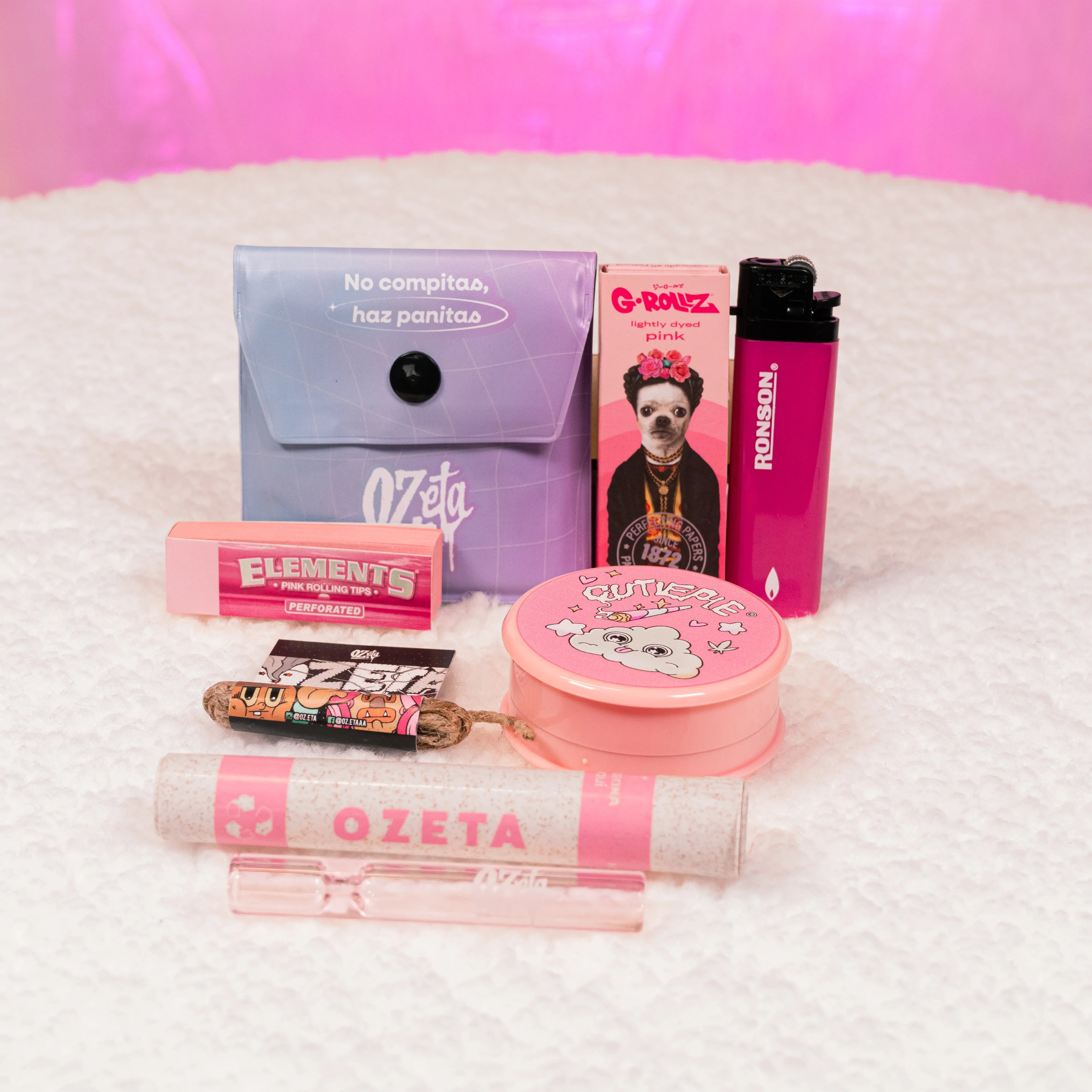 Pack Baepink Rosado + Moledor + Portacaño + Papelería 🌸✨ - BaePinkPack