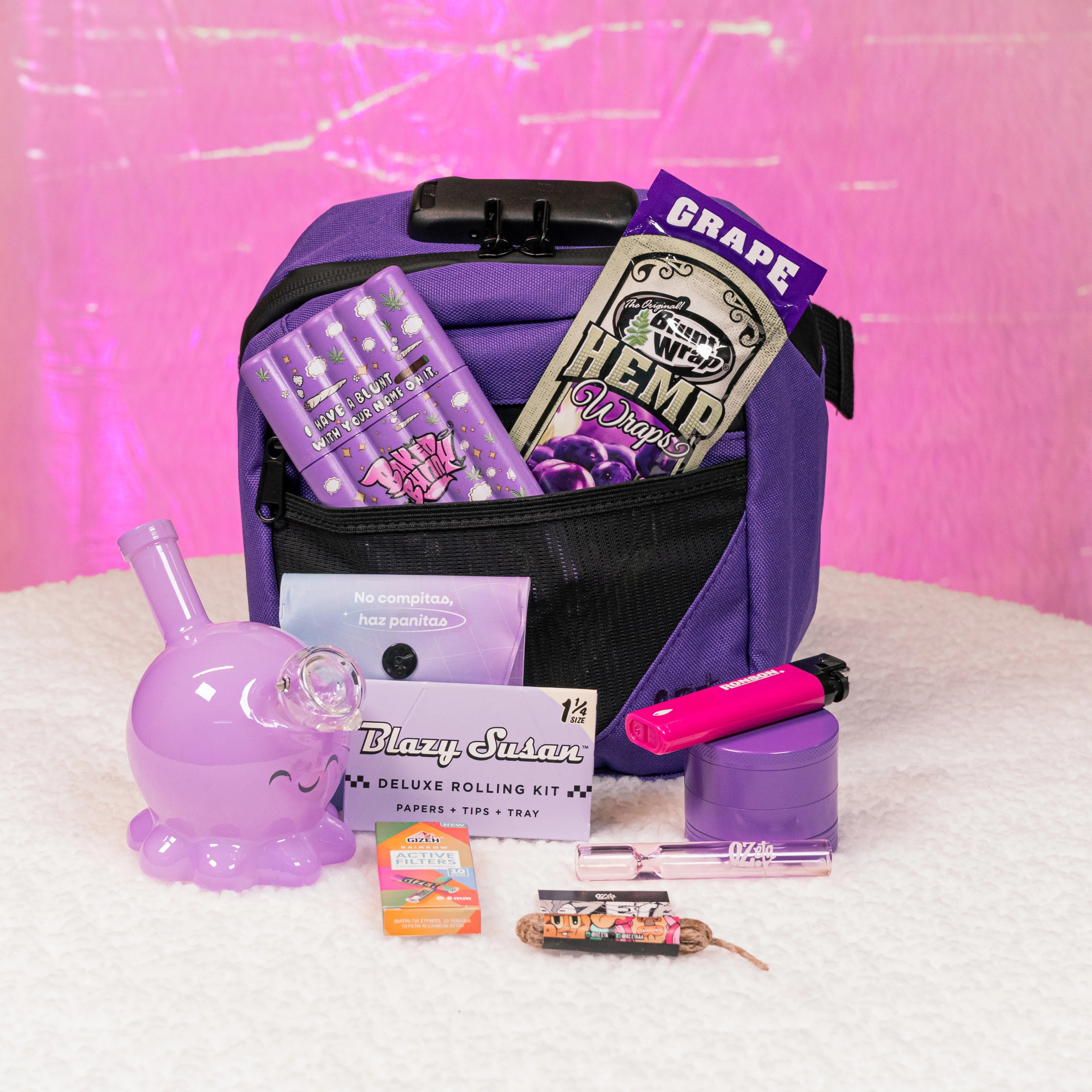 Pack Banano Morado + Bubler + Papelería 🐙💜 - BaePinkPack