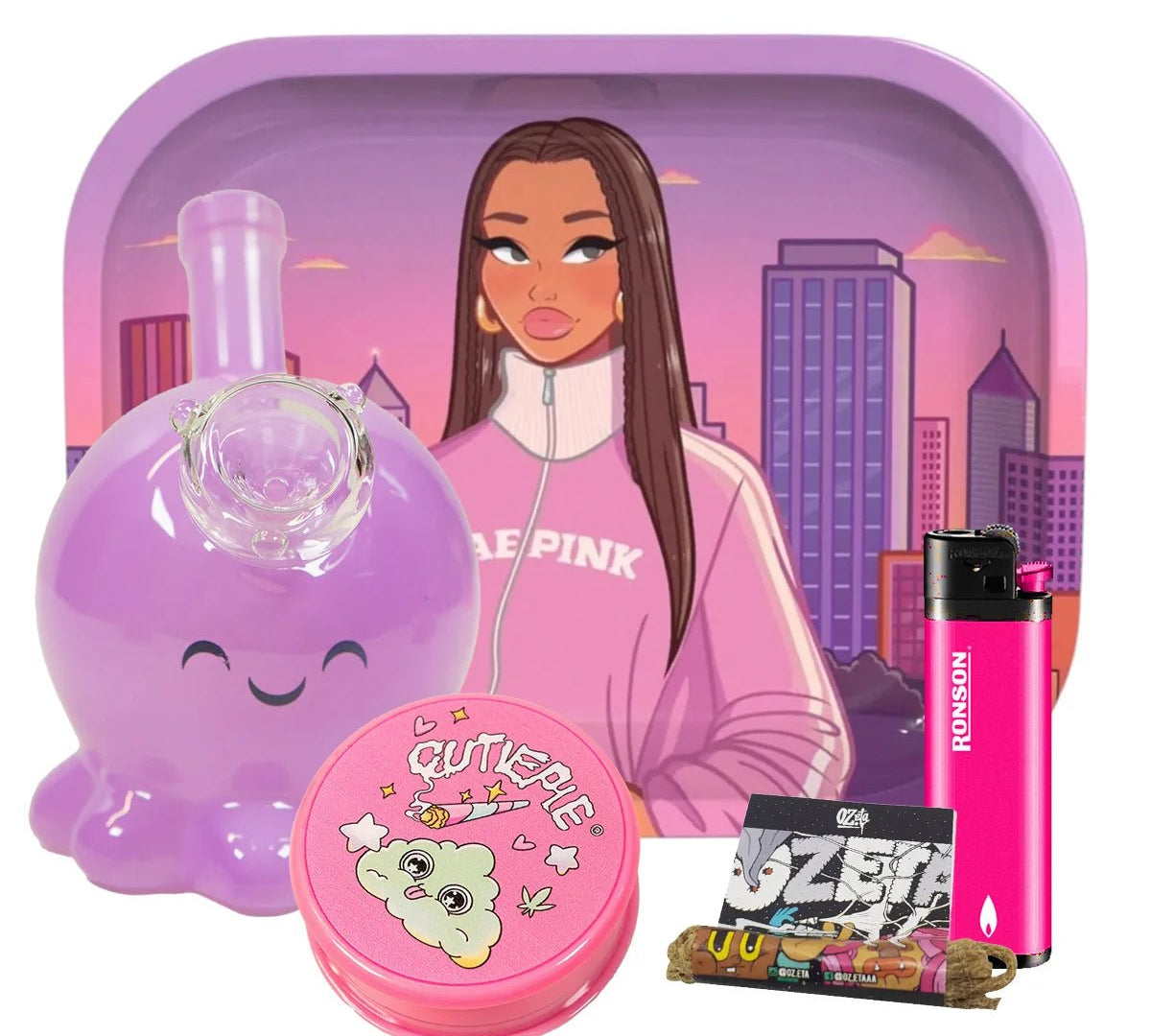 Pack Bong Pulpo + Moledor + Bandeja 🐙💗 - BaePinkPack