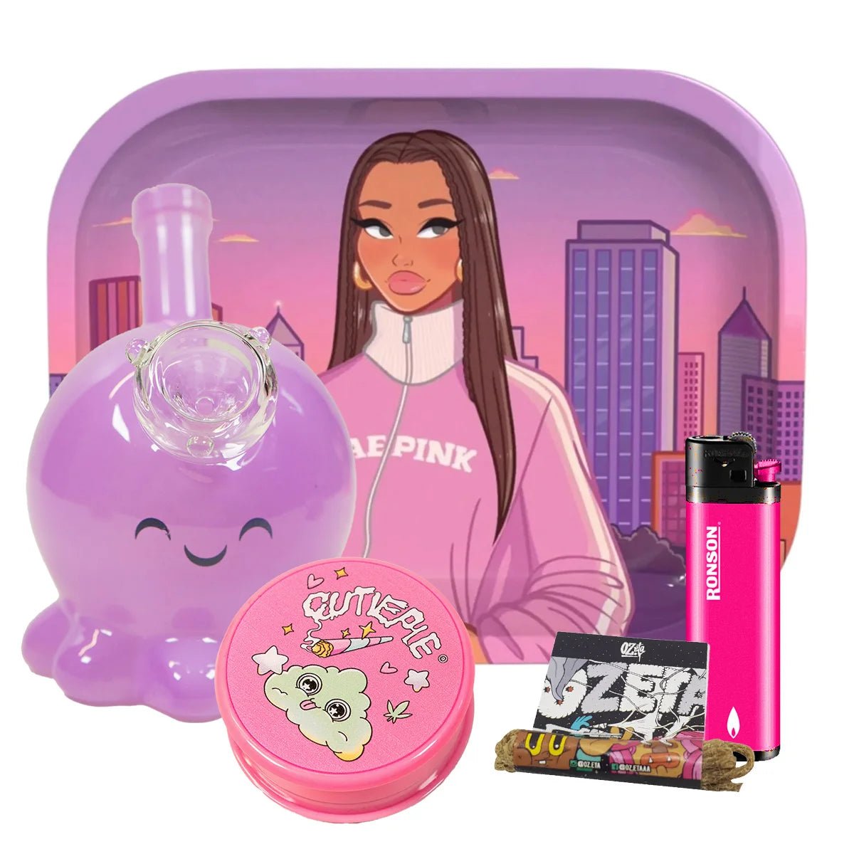 Pack Bong Pulpo + Moledor + Bandeja 🐙💗 - BaePinkPack
