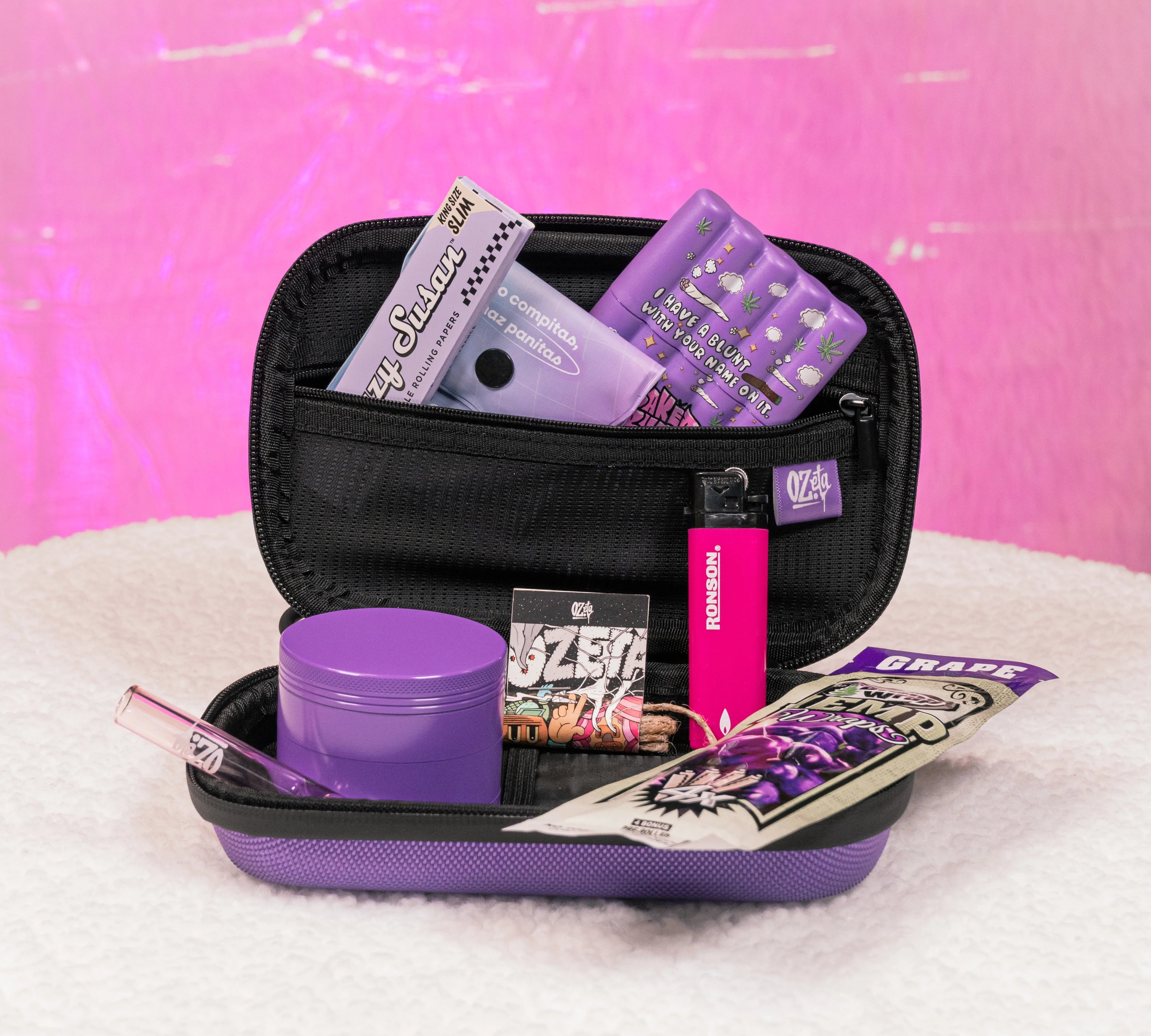 Pack Estuche Grande Morado + Moledor + Papelería 🪻💜 - BaePinkPack