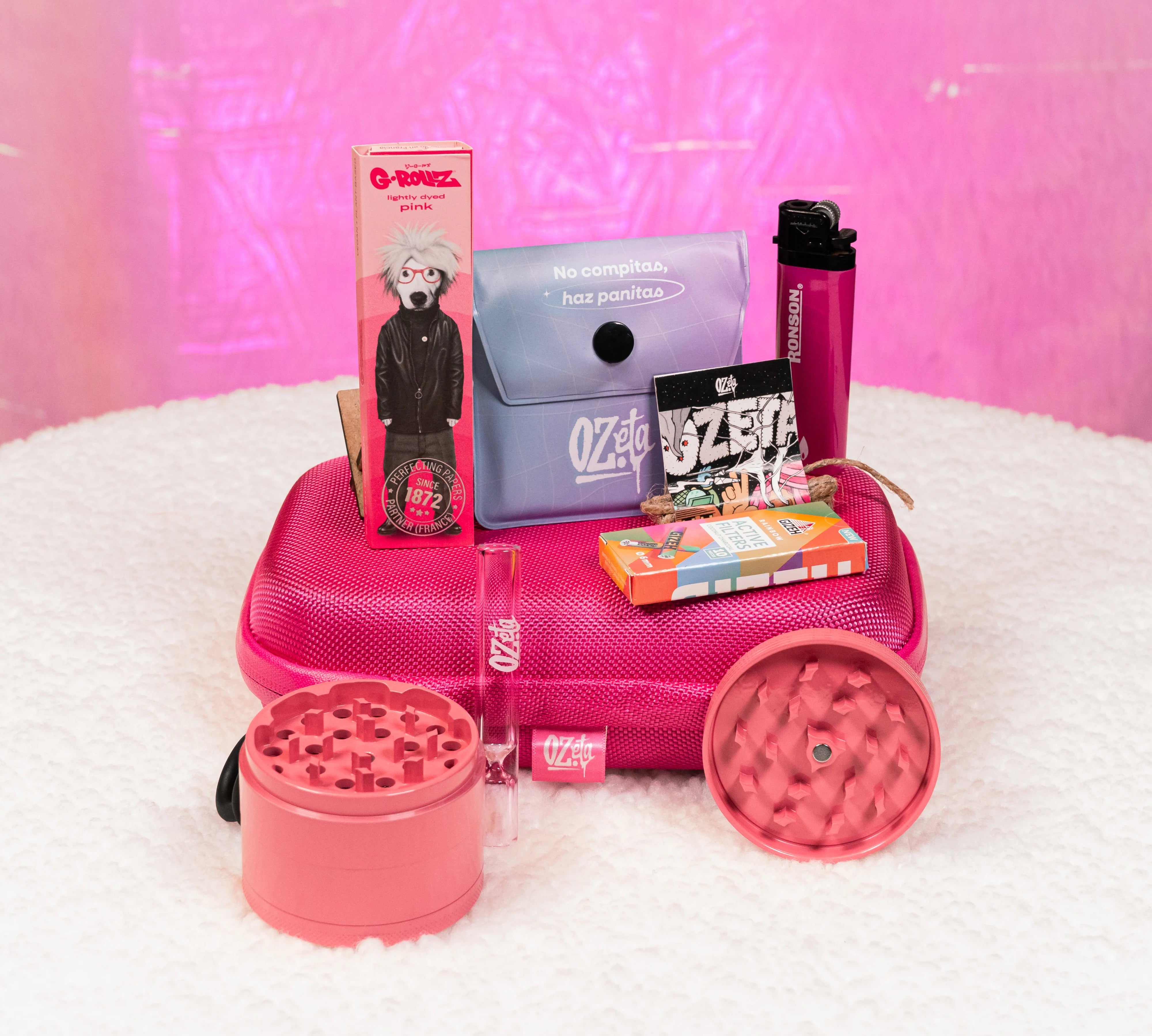 Pack Estuche Grande Rosado + Moledor + Papelería 💞 - BaePinkPack
