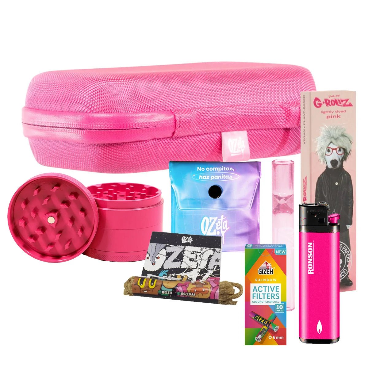 Pack Estuche Grande Rosado + Moledor + Papelería 💞 - BaePinkPack