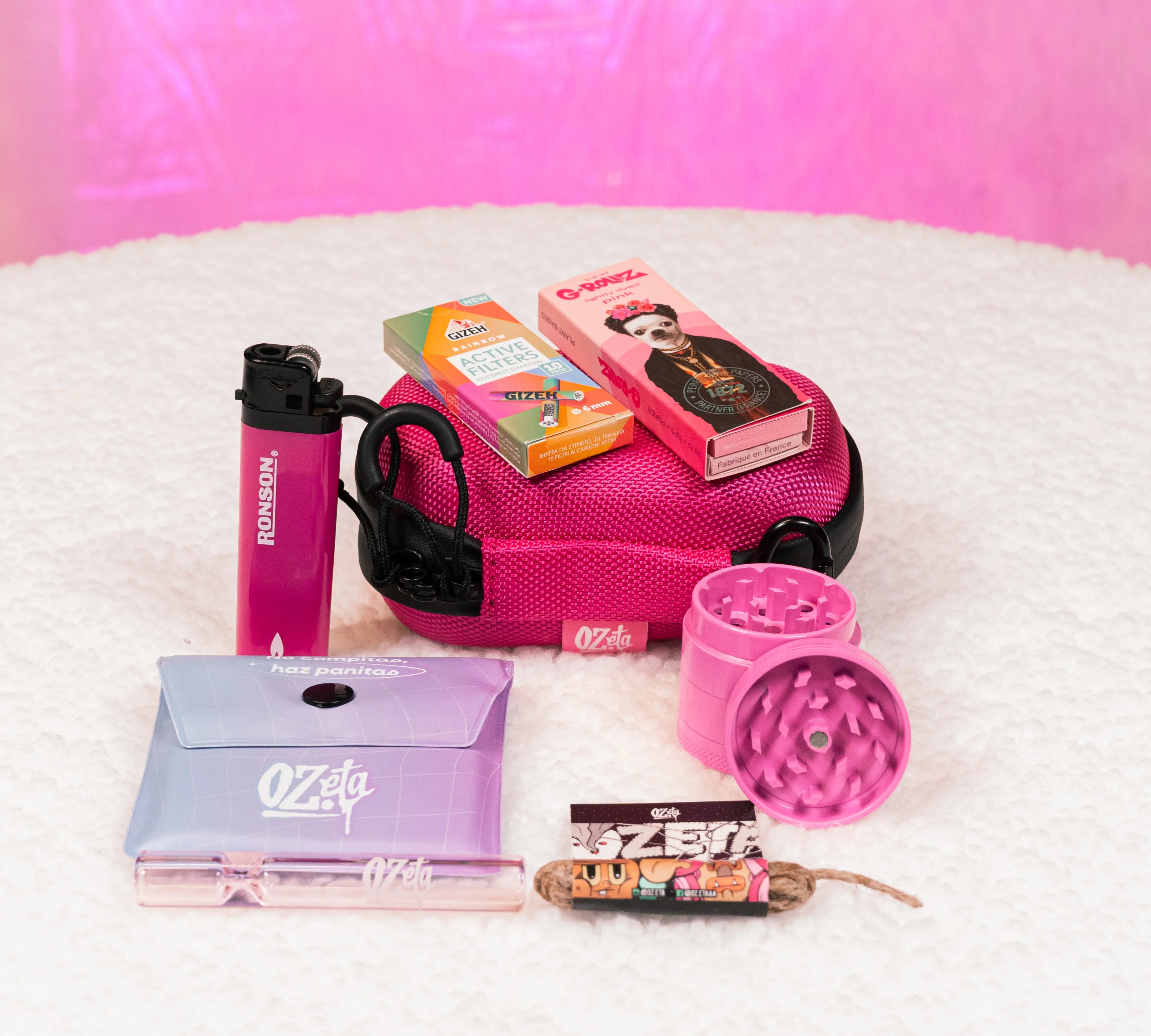 Pack Estuche Pequeño Rosado + Moledor + Papelería 💝✨ - BaePinkPack