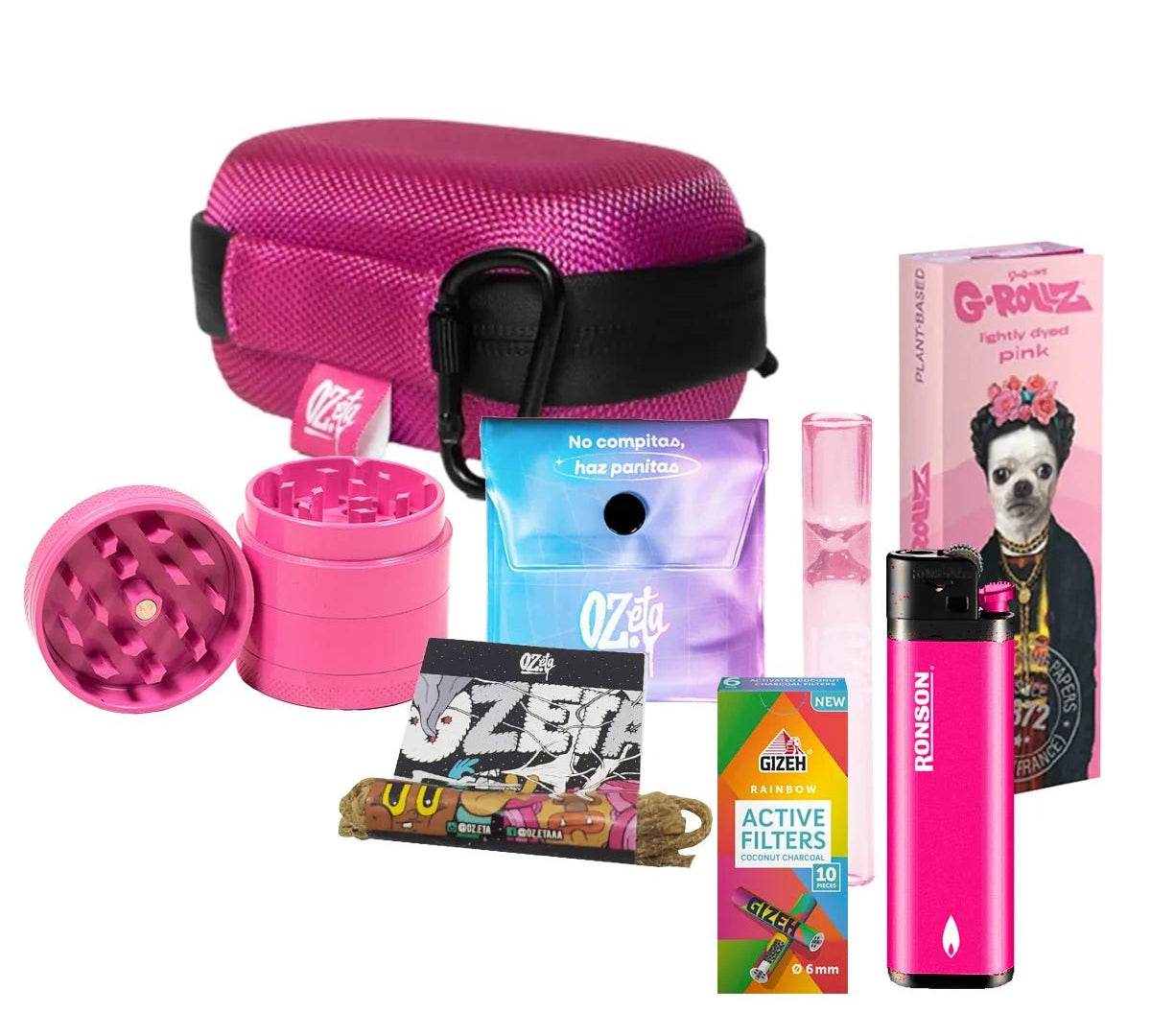 Pack Estuche Pequeño Rosado + Moledor + Papelería 💝✨ - BaePinkPack