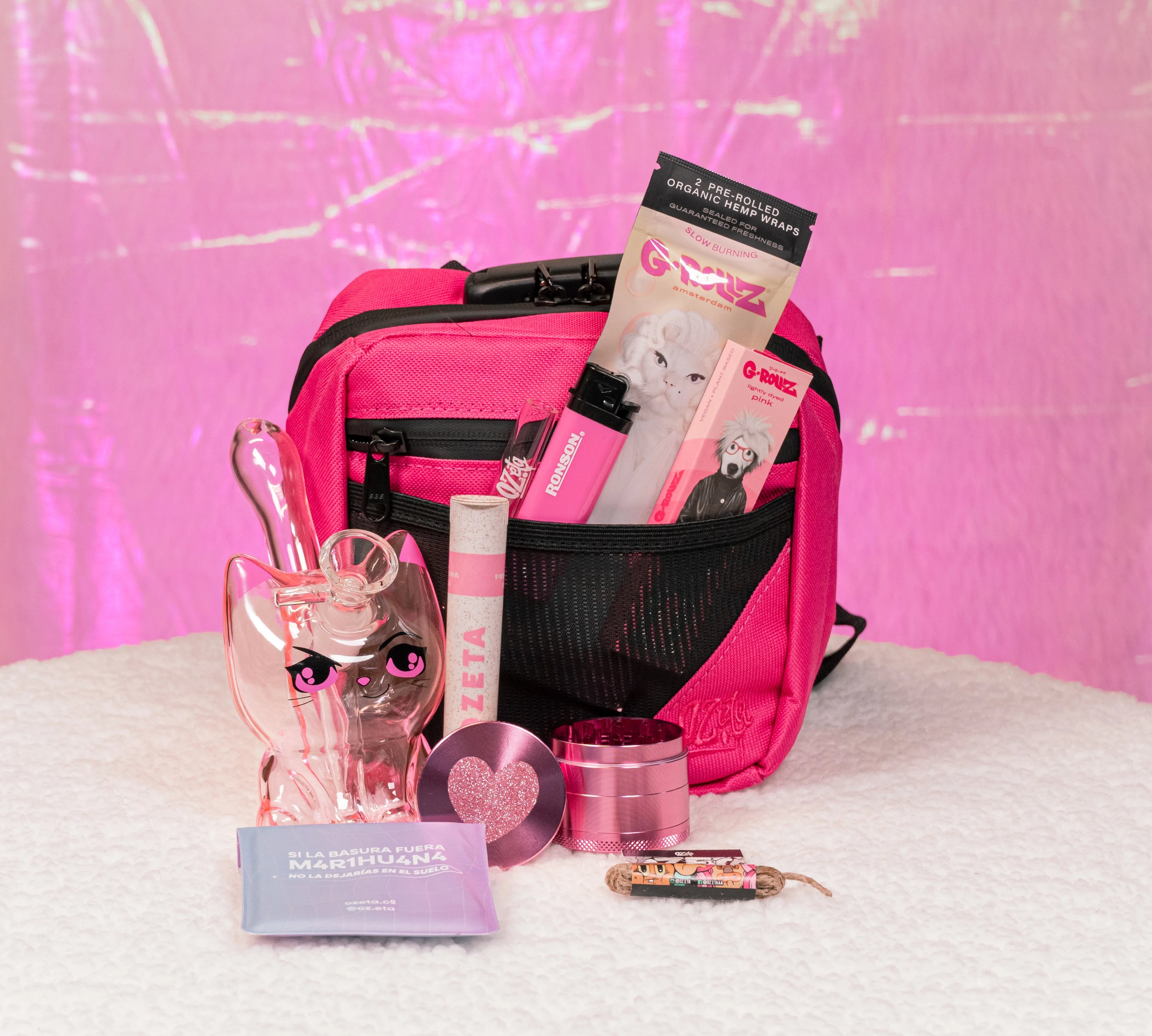 Pack Rosado Banano + Bong Gatito + Moledor + Papeleria 💗✨ - BaePinkPack