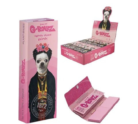 Papelillo G-Rollz Frida 1 1/4 + Tips Pets Rock - BaePink