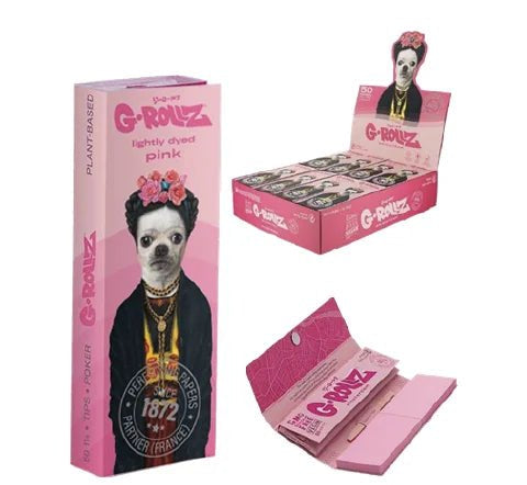 Papelillo G-Rollz Frida 1 1/4 + Tips Pets Rock - BaePink