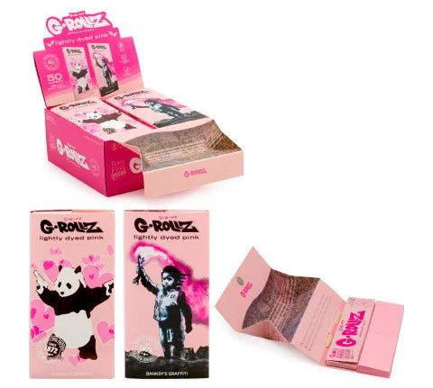Papelillo G-Rollz King Size + Tips + Bandeja Banksy Pink - BaePink