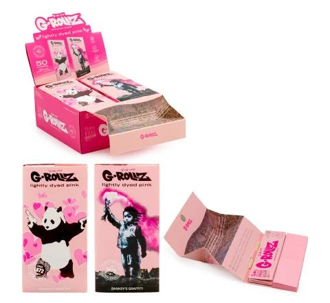 Papelillo G-Rollz King Size + Tips + Bandeja Banksy Pink - BaePink