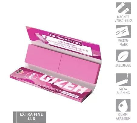 Papelillos Pink King Size + Boquillas Gizeh - BaePinkPapelillos