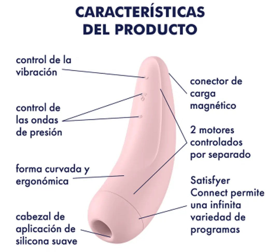 Vibrador c/ pulso de aire Satisfyer Curvy 2 + - BaePink