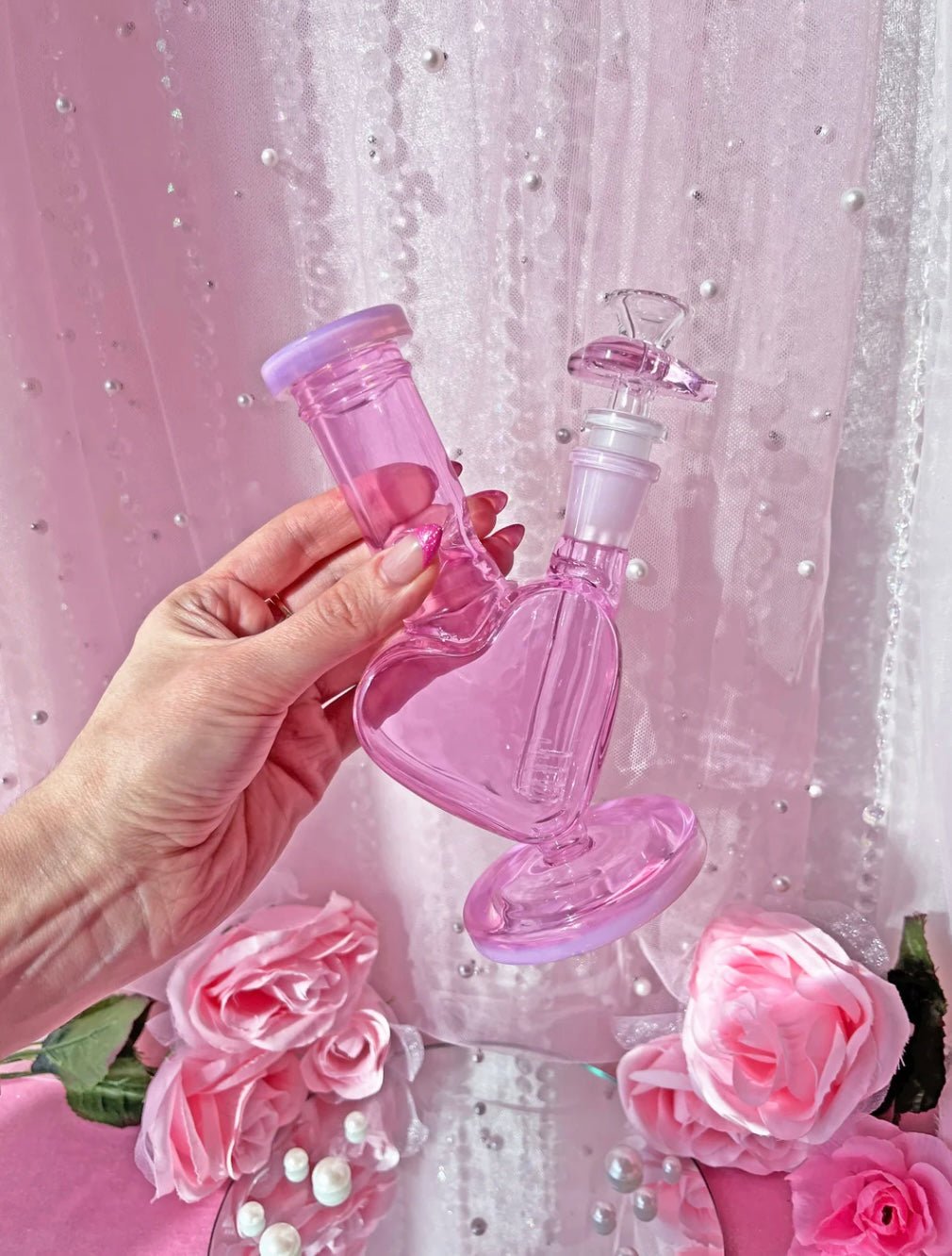 Bong Heart 16.5 cms + Quemador Corazón - BaePink